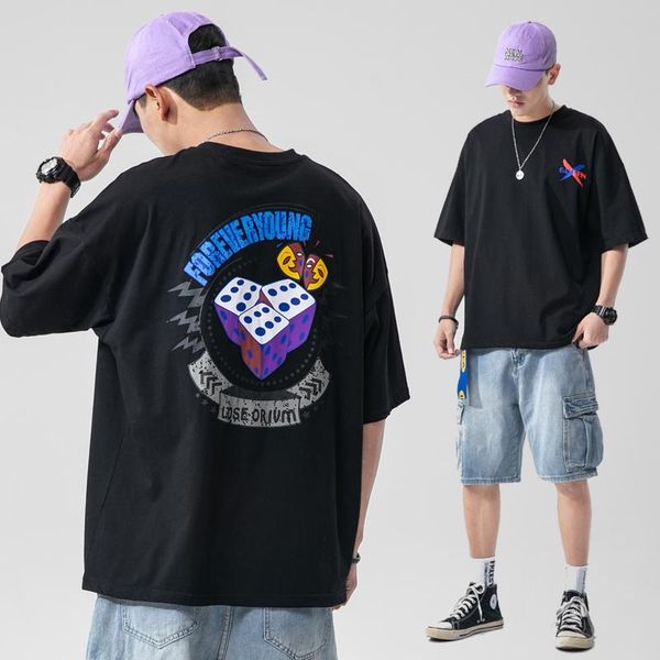 men's t-shirts short sleeve clothes t-shirt dice painting print tee loose harajuku college style streetwear summer oversized crew neck, White;black
men's t-shirts short sleeve clothes t-shirt dice painting print tee loose harajuku college style streetwear summer oversized crew neck, White;black