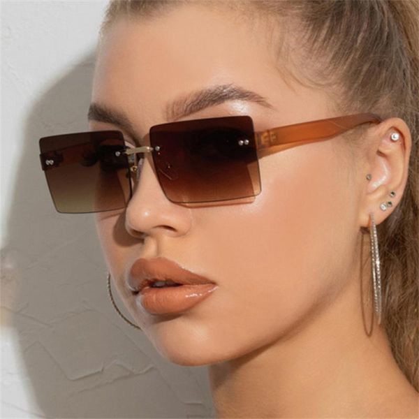 sunglasses fashion rimless small rectangle women vintage clear ocean lens eyewear classic men gradient sun glasses shades uv400, White;black
sunglasses fashion rimless small rectangle women vintage clear ocean lens eyewear classic men gradient sun glasses shades uv400, White;black