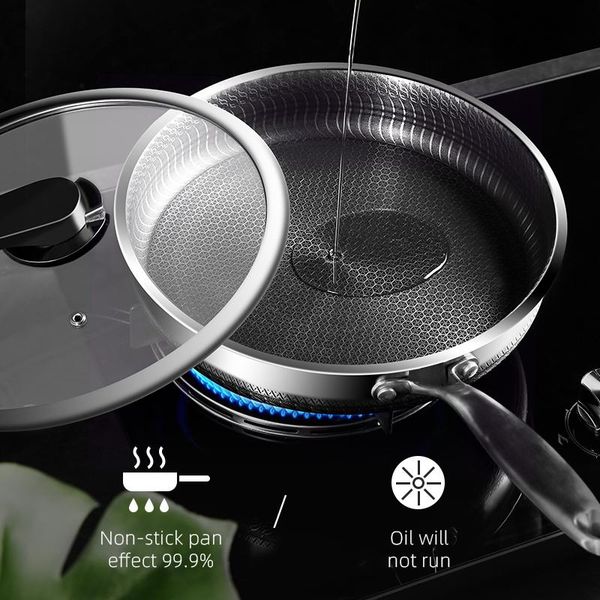 316stainless steel frying pan fried steak non stick soup pot general purpose induction cooker honeycomb wok pans
316stainless steel frying pan fried steak non stick soup pot general purpose induction cooker honeycomb wok pans