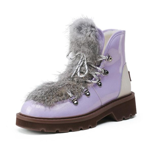 boots rabbite hair snow women winter patent leather low heel shoes fashion ladies white purple cross strap platform ankle, Black
boots rabbite hair snow women winter patent leather low heel shoes fashion ladies white purple cross strap platform ankle, Black