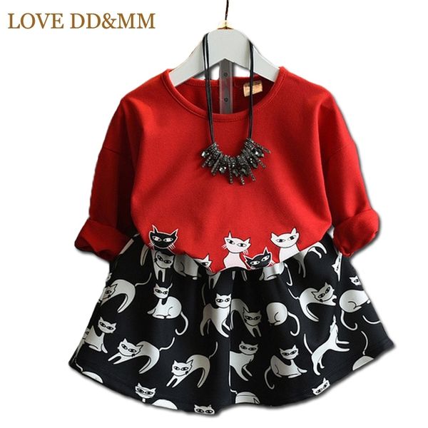 love dd&mm girls clothing sets girls cartoon cat t-shirts + skirt suits kids clothes 210715, White
love dd&mm girls clothing sets girls cartoon cat t-shirts + skirt suits kids clothes 210715, White