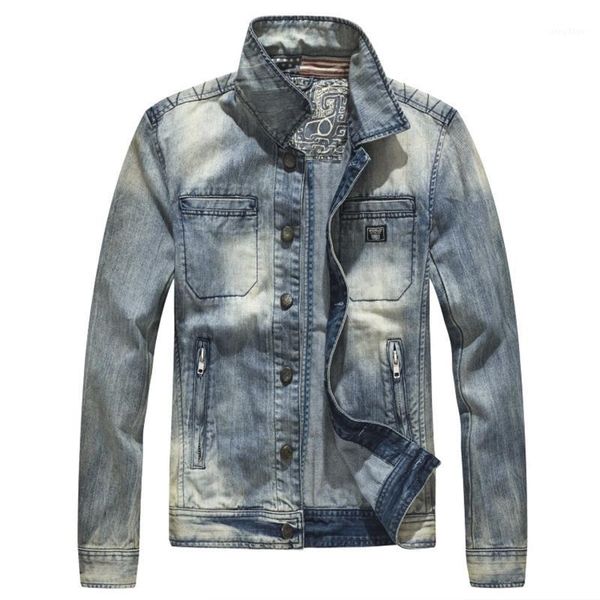 men's jackets spring and autumn clothing vintage washed slim denim streetwear youth trend light color lapel cotton jean coats, Black;brown
men's jackets spring and autumn clothing vintage washed slim denim streetwear youth trend light color lapel cotton jean coats, Black;brown