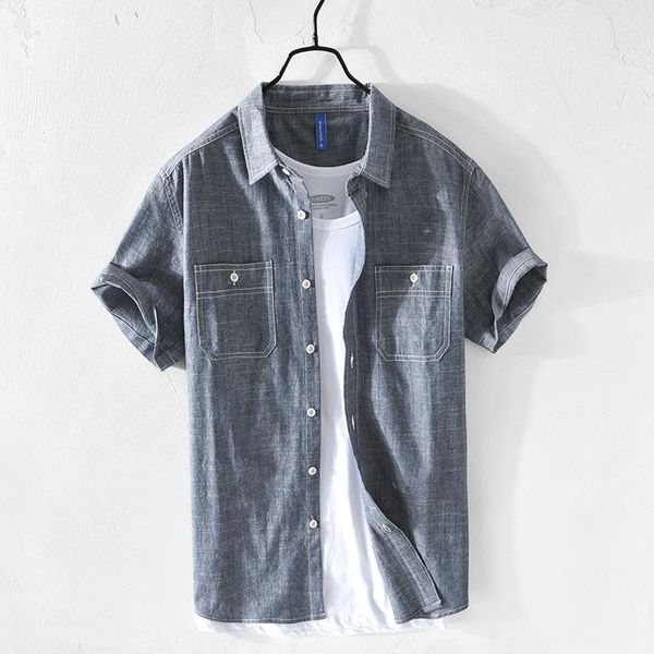 men's casual shirts summer short-sleeved lapel shirt youth pocket decorative top, White;black
men's casual shirts summer short-sleeved lapel shirt youth pocket decorative top, White;black