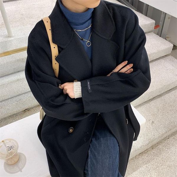 women's wool & blends 2021 autumn and winter cashmere coat female hooded handmade double-sided woolen, Black
women's wool & blends 2021 autumn and winter cashmere coat female hooded handmade double-sided woolen, Black