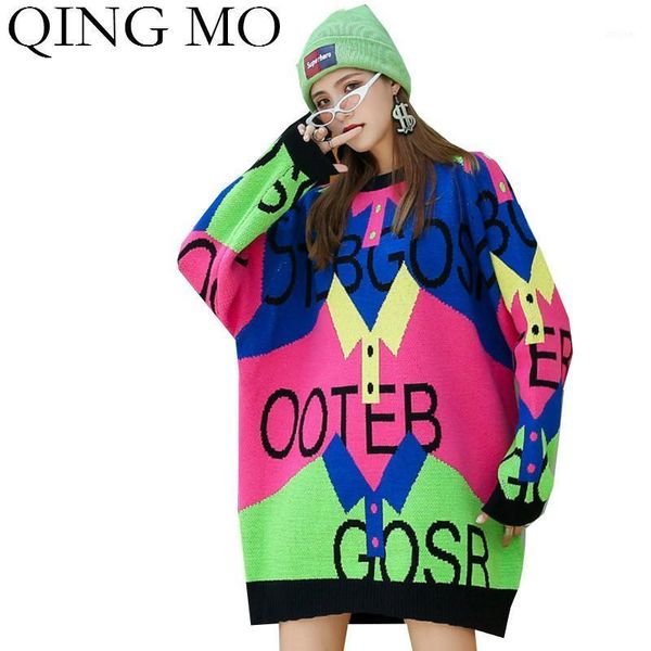 women fashionable sweater 2021 patchwork color female letter printed knitted zqy5952 women's sweaters, White;black
women fashionable sweater 2021 patchwork color female letter printed knitted zqy5952 women's sweaters, White;black