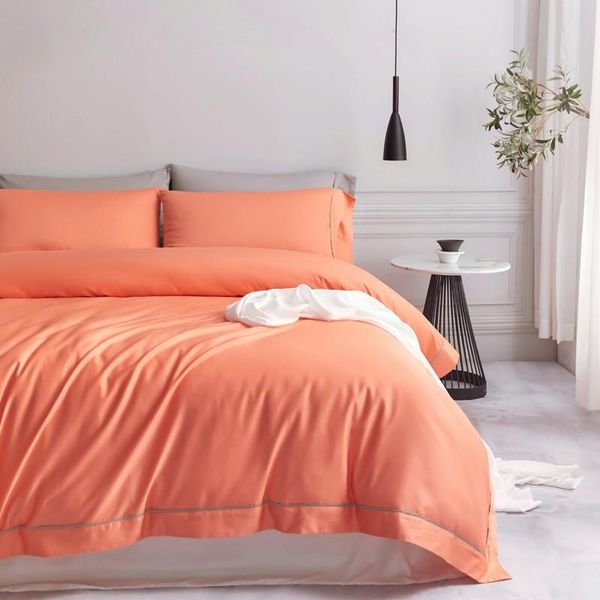 gray long staple high end egyptian cotton orange 4pcs soft bedding set (1 flat sheet 1duvet cover 2 pillowcases)with button sets
gray long staple high end egyptian cotton orange 4pcs soft bedding set (1 flat sheet 1duvet cover 2 pillowcases)with button sets