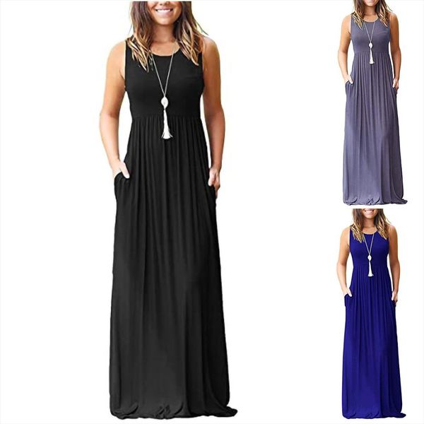 vintage solid o neck sleeveless womens dresses oversize long beach ladies summer casual plus size maxi tank vestidos, Black;gray
vintage solid o neck sleeveless womens dresses oversize long beach ladies summer casual plus size maxi tank vestidos, Black;gray