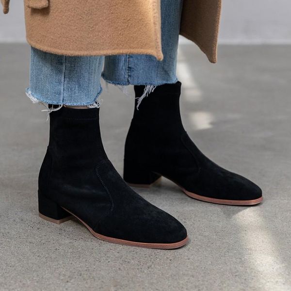 boots fashion woman flock women ankle low heel solid round toe elastic socks booties slip on autumn, Black
boots fashion woman flock women ankle low heel solid round toe elastic socks booties slip on autumn, Black