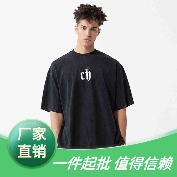 t-shirt sleeve ch china short men's wash used loose and versatile off shoulder black boys' half, White;black
t-shirt sleeve ch china short men's wash used loose and versatile off shoulder black boys' half, White;black