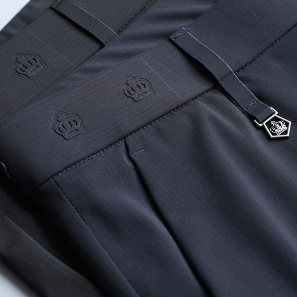 silk elastic dark stripe men's summer non - trace pressing business casual trousers pants, Black
silk elastic dark stripe men's summer non - trace pressing business casual trousers pants, Black