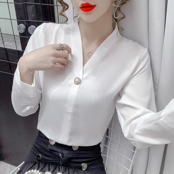 women's blouses & shirts long/short sleeve v-neck shirt solid womens and blouse fashion spring summer 2021 female clothes plus size, White
women's blouses & shirts long/short sleeve v-neck shirt solid womens and blouse fashion spring summer 2021 female clothes plus size, White