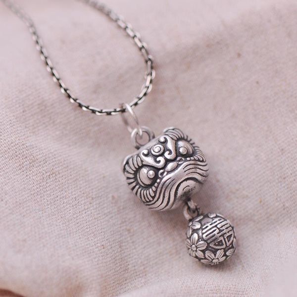chains style lion pendant retro chinese plum blossom ball double happiness three-dimensional necklace female jewelry, Silver
chains style lion pendant retro chinese plum blossom ball double happiness three-dimensional necklace female jewelry, Silver