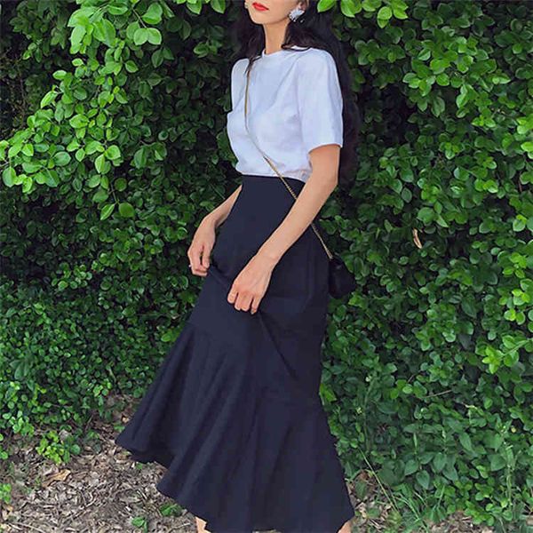 spring summer women skirts high elastic waist vintage elegant trumpet female fashionable midi skirt 210512, Black
spring summer women skirts high elastic waist vintage elegant trumpet female fashionable midi skirt 210512, Black