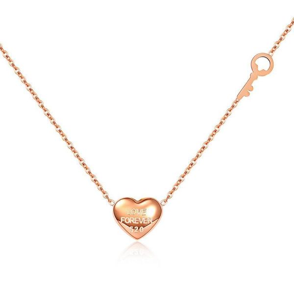 pendant necklaces fashion titanium steel clavicle chain female simple love heart-shaped key necklace, Silver
pendant necklaces fashion titanium steel clavicle chain female simple love heart-shaped key necklace, Silver