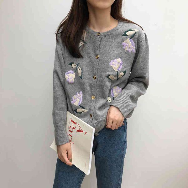 women sweater coat ol formal single-breasted floral embroidery loose long-sleeved elegant casual knit cardigan 210421, White;black
women sweater coat ol formal single-breasted floral embroidery loose long-sleeved elegant casual knit cardigan 210421, White;black