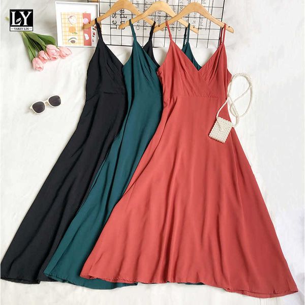 ly varey lin summer women slim solid color high waist a-line suspender dress casual v-neck sleeveless 210526, Black;gray
ly varey lin summer women slim solid color high waist a-line suspender dress casual v-neck sleeveless 210526, Black;gray