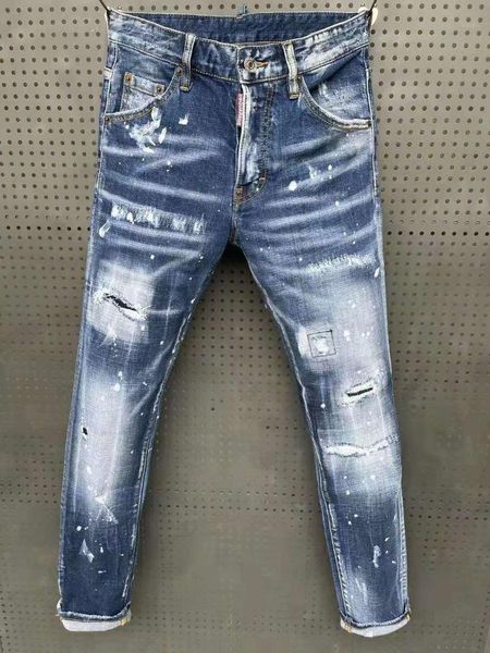 men's jeans 2021 style skinny with holes in stretch spray paint blue stitching beggar pants
men's jeans 2021 style skinny with holes in stretch spray paint blue stitching beggar pants