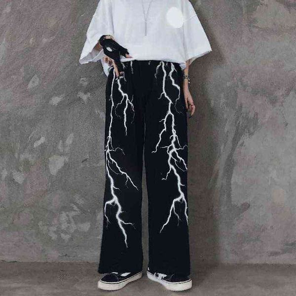 mingliusili vintage wide leg pant women spring fashion gothic pants streetwear black loose punk print trousers 211124, Black;white
mingliusili vintage wide leg pant women spring fashion gothic pants streetwear black loose punk print trousers 211124, Black;white