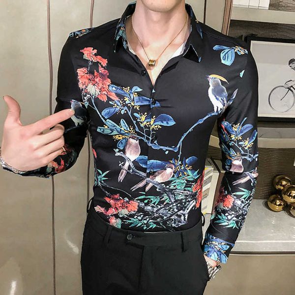 chinese style floral shirts men long sleeve business casual shirt slim fit streetwear social party blouse camisas para hombre 210527, White;black
chinese style floral shirts men long sleeve business casual shirt slim fit streetwear social party blouse camisas para hombre 210527, White;black