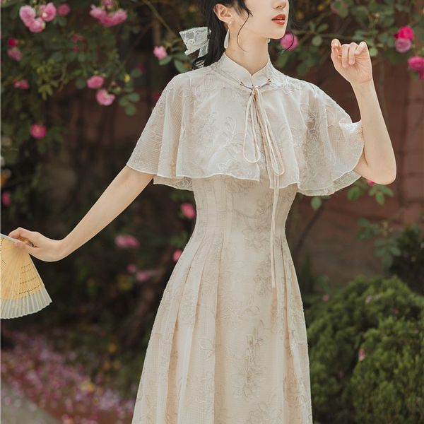 luxury casual dresses sito tong's improved cheongsam women's style in summer 2021, slim chiffon shawl two-piece drs, Black;gray
luxury casual dresses sito tong's improved cheongsam women's style in summer 2021, slim chiffon shawl two-piece drs, Black;gray