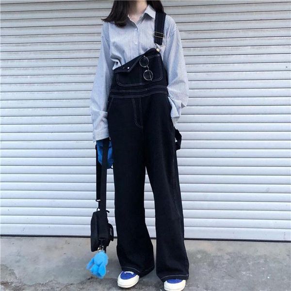 gym clothing harajuke white jumpsuit women vintage loose denim overalls female college style wide leg one-piece trousers plus size onesie, White;black
gym clothing harajuke white jumpsuit women vintage loose denim overalls female college style wide leg one-piece trousers plus size onesie, White;black