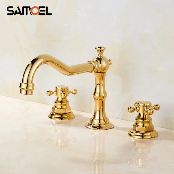 bathroom sink faucets classic brass gold plated dual handle deck mounted faucet mixers 3 hole golden basin cold water taps g1111
bathroom sink faucets classic brass gold plated dual handle deck mounted faucet mixers 3 hole golden basin cold water taps g1111
