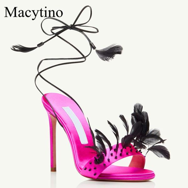 summer ladies sandals round toe feather outfit decoration stiletto high heel fashion show party dress shoes, Black
summer ladies sandals round toe feather outfit decoration stiletto high heel fashion show party dress shoes, Black