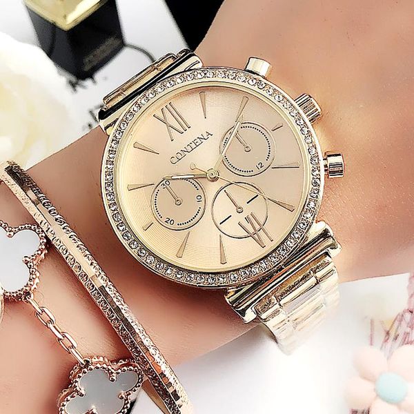 wristwatches relogio masculino 2021 women's watches gold plated quartz wrist watch waterproof ladies gifts for women, Slivery;brown
wristwatches relogio masculino 2021 women's watches gold plated quartz wrist watch waterproof ladies gifts for women, Slivery;brown