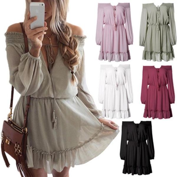 casual dresses waist dress 2021 spring and summer product word shoulder lantern sleeves chiffon temperament female, Black;gray
casual dresses waist dress 2021 spring and summer product word shoulder lantern sleeves chiffon temperament female, Black;gray