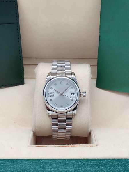 automatic mechanical wristwatch 31mm 2813 movement full stainless steel day date mens watch star diamond smooth case datejust men watches bu, Slivery;brown
automatic mechanical wristwatch 31mm 2813 movement full stainless steel day date mens watch star diamond smooth case datejust men watches bu, Slivery;brown