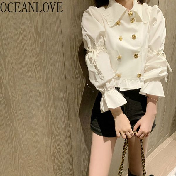 double breasted women blouses solid flare sleeve spring korean blusas elegant white shirts bow 19607 210415
double breasted women blouses solid flare sleeve spring korean blusas elegant white shirts bow 19607 210415