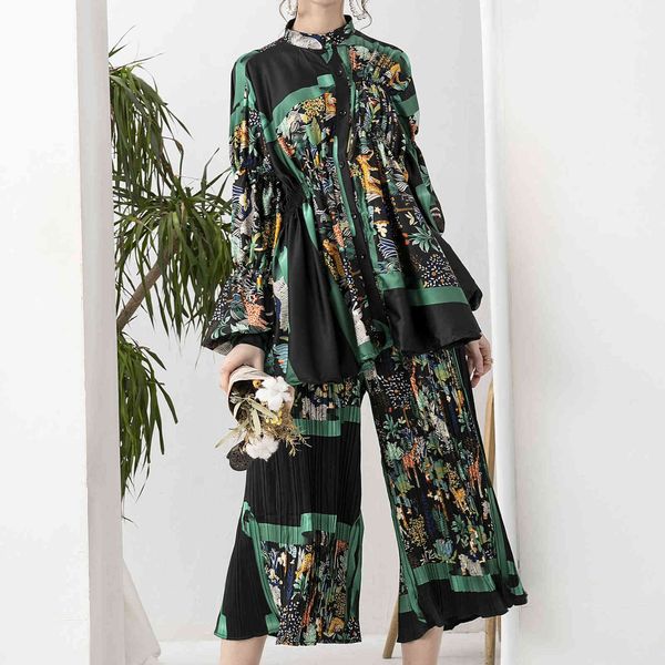 spring plus size loose jacket printed lantern sleeve shirt women and suit 210615, White
spring plus size loose jacket printed lantern sleeve shirt women and suit 210615, White