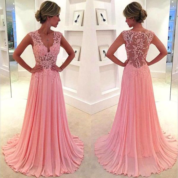 party dresses modest plunging neckline pink prom a line lace chiffon long evening 2021 women formal, White;black
party dresses modest plunging neckline pink prom a line lace chiffon long evening 2021 women formal, White;black