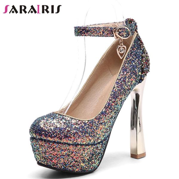 dress shoes sarairis fashion female bling platform ankle strap high heel pumps round toe casual party women spring woman, Black
dress shoes sarairis fashion female bling platform ankle strap high heel pumps round toe casual party women spring woman, Black