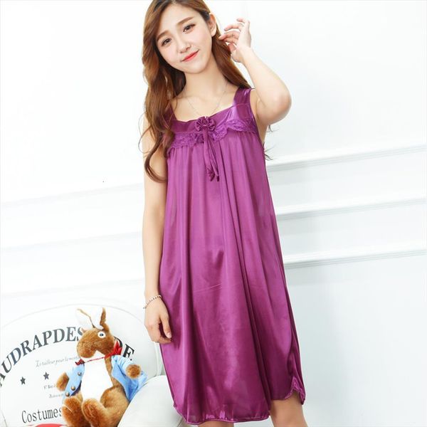 lingerie summer sleeveless women sleepwear long silk nightgowns plus size satin nightgown night dress q643, Black;red
lingerie summer sleeveless women sleepwear long silk nightgowns plus size satin nightgown night dress q643, Black;red