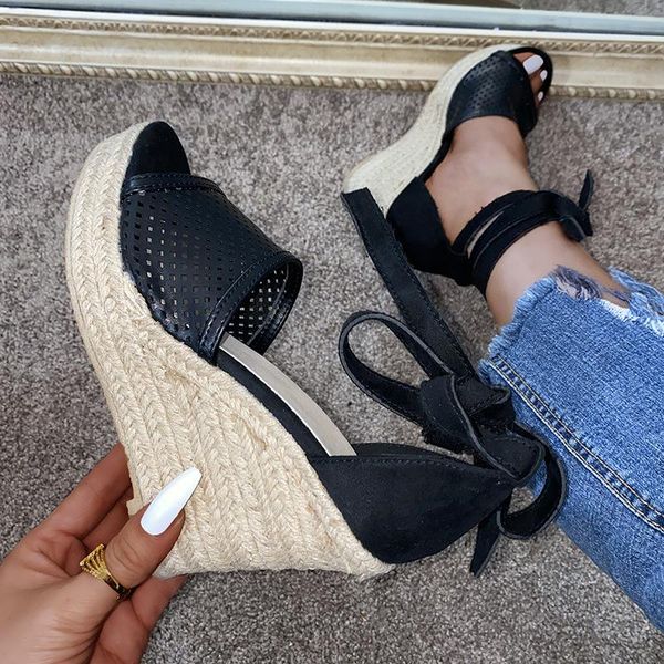sandals summer women ankle strap platform peep toe ladies shoes wedges high heel fish mouth casual espadrilles, Black
sandals summer women ankle strap platform peep toe ladies shoes wedges high heel fish mouth casual espadrilles, Black