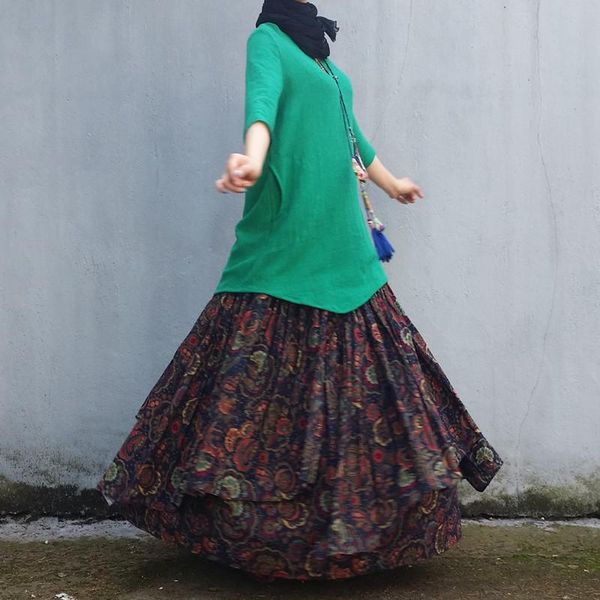 fashion long maxi a-line elastic waist women spring summer s-2xl print vintage skirts, Black
fashion long maxi a-line elastic waist women spring summer s-2xl print vintage skirts, Black