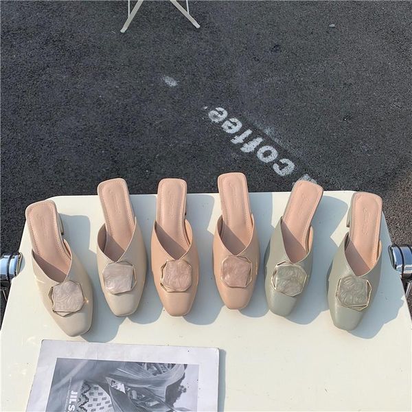 slippers 2021 brand designer ladies muller shoes flat casual british buckle high heels summer women's single, Black
slippers 2021 brand designer ladies muller shoes flat casual british buckle high heels summer women's single, Black
