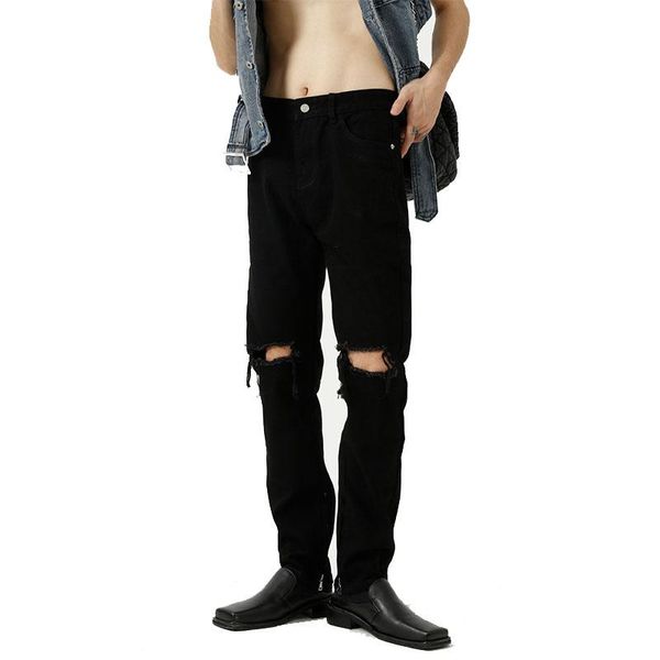 men's jeans fashion summer korean slim pencil pants youth black hole trend men casual denim, Blue
men's jeans fashion summer korean slim pencil pants youth black hole trend men casual denim, Blue