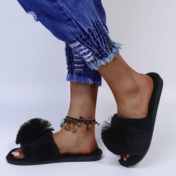 women flat slippers sandals ethnic tassel outside shoes open toe indoor air-conditioning furry warm casual all season a23, Black
women flat slippers sandals ethnic tassel outside shoes open toe indoor air-conditioning furry warm casual all season a23, Black