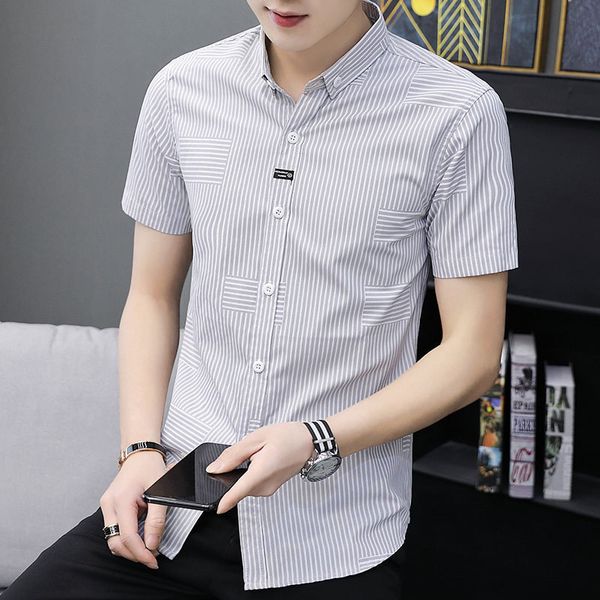 Summer Korean slim fit men's Short Sleeve Shirt casual fashion Youth Square Collar thin versatile wear, White;black
Summer Korean slim fit men's Short Sleeve Shirt casual fashion Youth Square Collar thin versatile wear, White;black