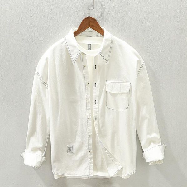 men's casual shirts z706 men cargo daily youth student pocket white all-match vintage minimalist washing square collar patchwork, White;black
men's casual shirts z706 men cargo daily youth student pocket white all-match vintage minimalist washing square collar patchwork, White;black
