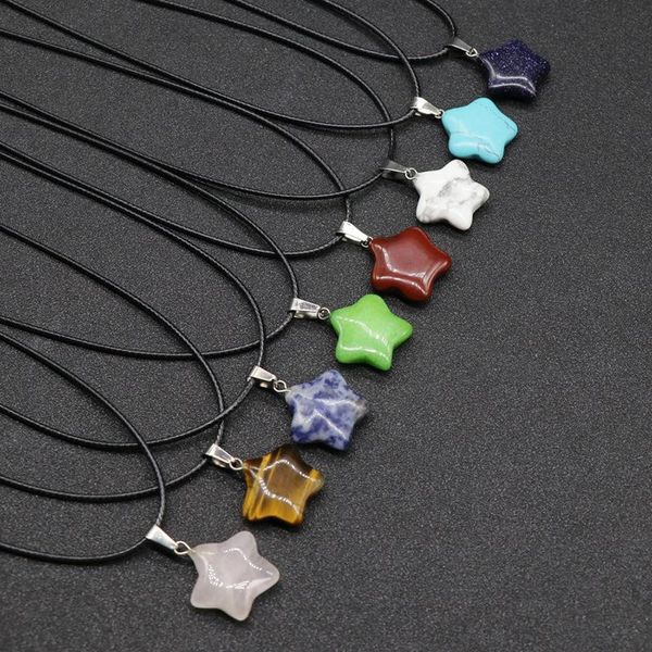 lovely star shape natural stone pendant necklaces rose crystal opal quartz aventurine tiger eye suspension women, Silver
lovely star shape natural stone pendant necklaces rose crystal opal quartz aventurine tiger eye suspension women, Silver