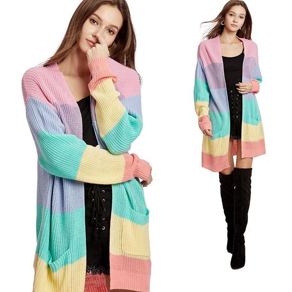 women's knits & tees explosive knit sweater loose long cardigan european and american large size jacket, White
women's knits & tees explosive knit sweater loose long cardigan european and american large size jacket, White