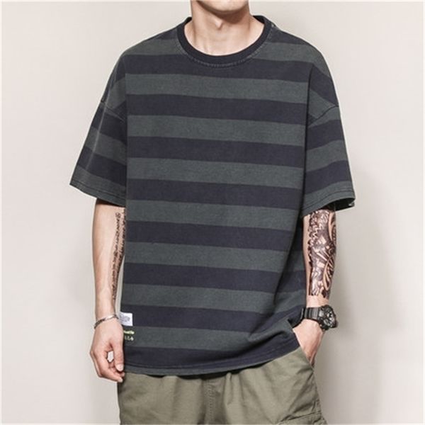 summer korean version of the loose men's short-sleeved t-shirt striped sea soul shirt round neck half sleeve 210420, White;black
summer korean version of the loose men's short-sleeved t-shirt striped sea soul shirt round neck half sleeve 210420, White;black