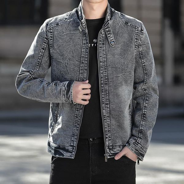 cotton denim jacket men casual solid color stand collar zipper jeans coat spring autumn slim fit quality individuality cloth men's jack, Black;brown
cotton denim jacket men casual solid color stand collar zipper jeans coat spring autumn slim fit quality individuality cloth men's jack, Black;brown