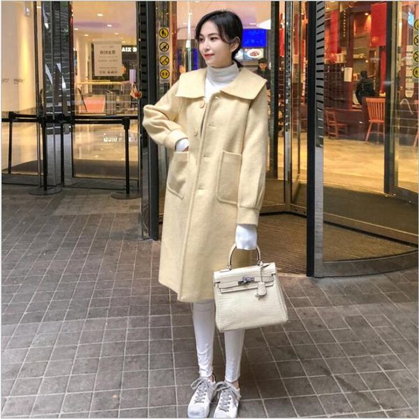 women's wool & blends women woolen coat warm long sleeve turn-down collar outwear jacket ladies autumn winter casual elegant overcoat z, Black
women's wool & blends women woolen coat warm long sleeve turn-down collar outwear jacket ladies autumn winter casual elegant overcoat z, Black
