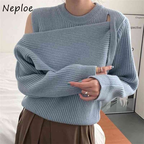 neplo irregular design shoulder strapless knit sweater women pullover long sleeve thick warm loose pull femme solid sueter 210422, White;black
neplo irregular design shoulder strapless knit sweater women pullover long sleeve thick warm loose pull femme solid sueter 210422, White;black