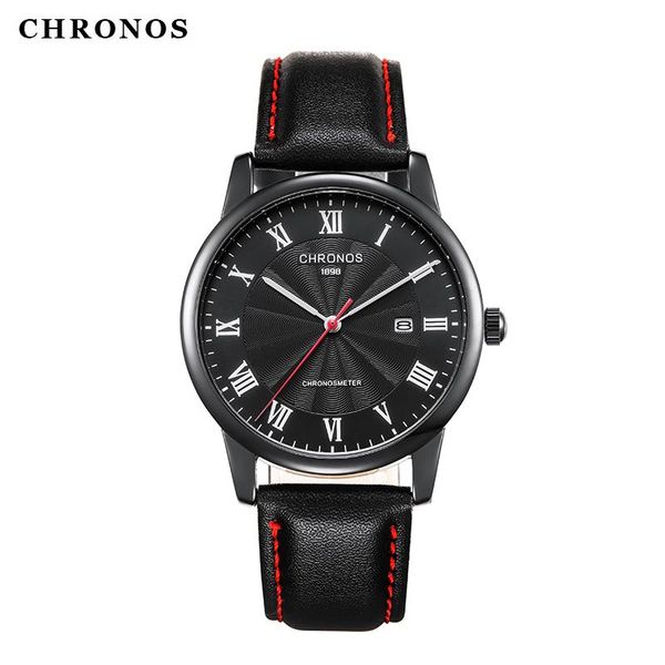 wristwatches chronos men's fashion watch roman numeral quartz male waterproof leather buckle belt auto date business wristwatch ch11, Slivery;brown
wristwatches chronos men's fashion watch roman numeral quartz male waterproof leather buckle belt auto date business wristwatch ch11, Slivery;brown