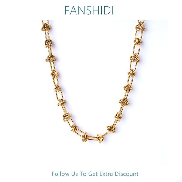 chains fanshidi stainless steel knot gold chain necklace for women heavy duty choker rope couple clavicle, Silver
chains fanshidi stainless steel knot gold chain necklace for women heavy duty choker rope couple clavicle, Silver